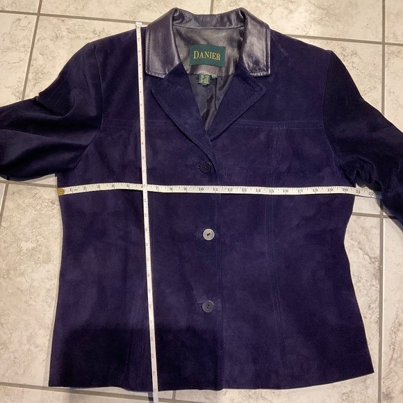 Danier Genuine Suede and Leather Purple Jacket Size Large - Picture 10 of 16